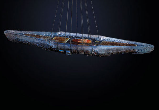 <i>Nemo</i>, 2010; sand-casted glass; 5 x 38 x 7-1/4 inches