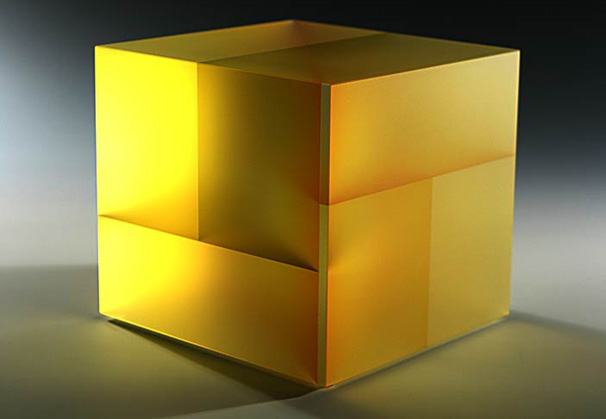 <i>Yellow and Green Segmentation</i>, 2009; acid etched glass