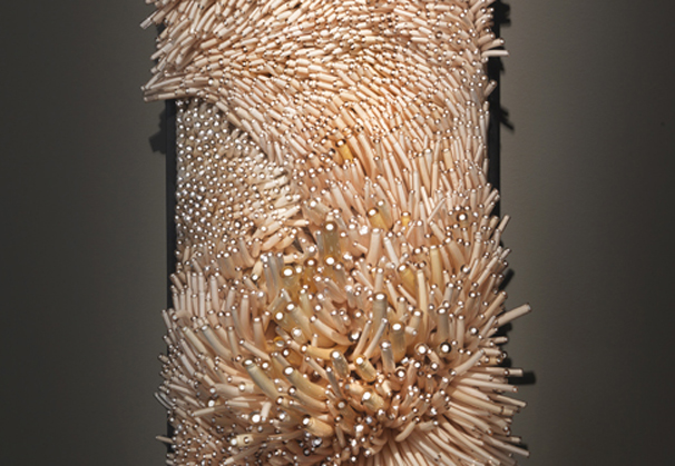 <i>Moebius</i>, 2010; glass cane and steel; 30.5 x 13.75 x 8. 5 inches