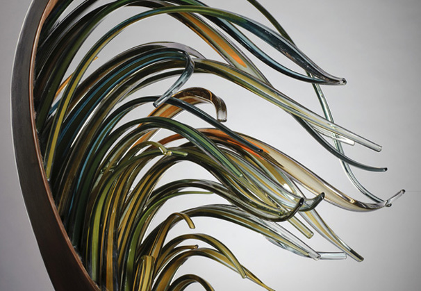 <i>Laminara</i>, 2010; glass cane and metal; 38 x 25.75 x 19.5 inches