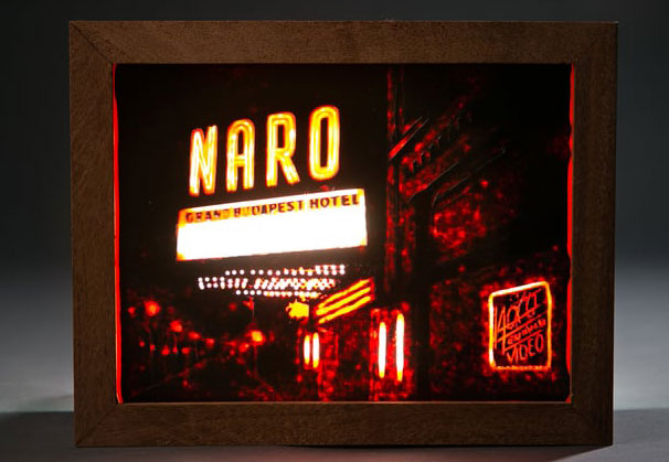 <i>Illuminated Geography: The Naro</i>, 2014; 9 x 6 x 4 inches; cameo-engraved glass, wood, LED light. Photo by Echard Wheeler