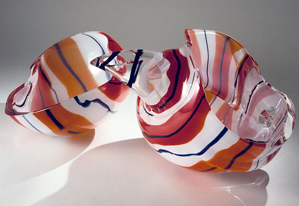 <i>Fratelli-Toso 1976-80</i> (Split Piece); 11 x 25 x 14 inches; blown glass