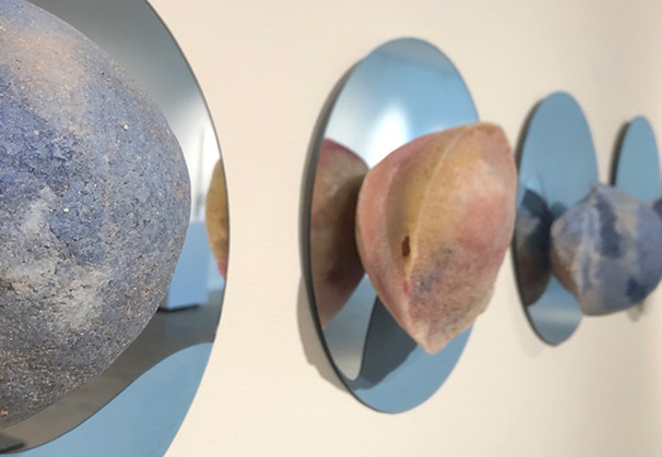 <i>A Week of Sky</i>, 2019; installation, kiln-formed glass
