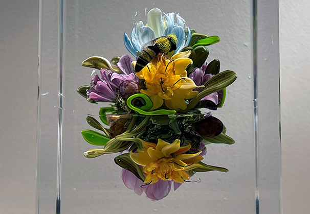 <i>Walt Whitman's Medicinal Garden</i>, 2022; 3.75 x 3 x 3 inches; flameworked and glass encased