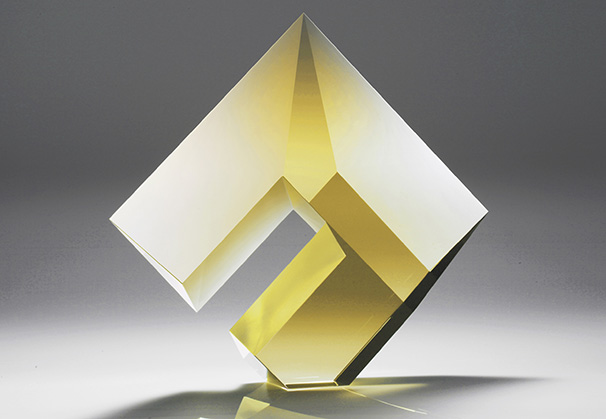 <i>Reflection</i>, 2020; 14.5 x 15.75 x 2 inches; cast, cut, and polished glass