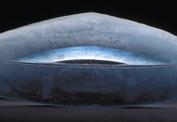 <i>Blue Big Sky</i>, 2005; kiln cast glass, 16 x 58 x 3 inches