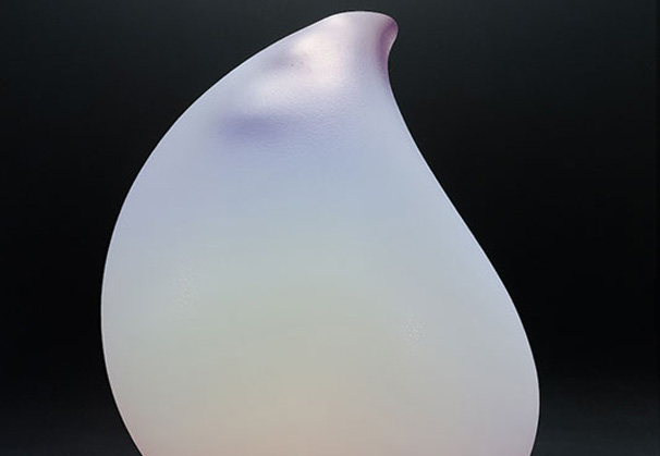 <i>Contrition</i>, 2003; cast opal glass, acid finished, hand polished; 15½ X 13 X 11 inches
