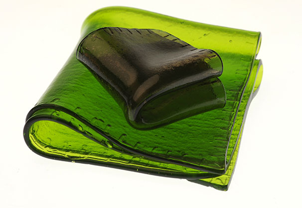 <i>Folded 5. - Spring</i>, 2014; 30 x 65 x 75 millimeters; kiln-formed glass