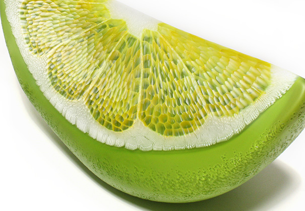 <i>Bright Lime Wedge</i>, 2023; 12 x 5 x 5.5 inches; blown and carved glass