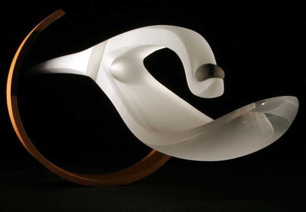 <i>Time Horizon</i>; 6 x 41 x 8 inches; blown and carved glass