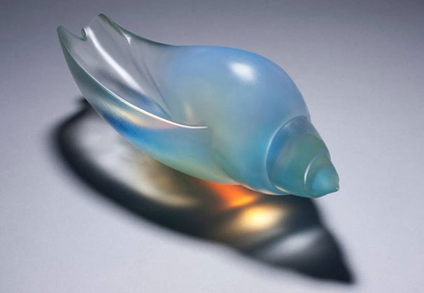 <i>Shell</i>, 2016; 18 x 6.5 x 6.5 inches; hot cast glass
