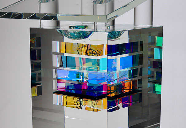 <i>Archit V</i>; 19 x 8.25 x 13 inches; cold worked glass