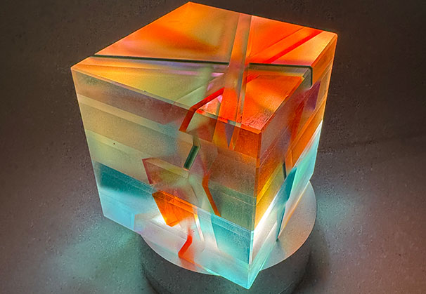 <i>Photonics 1</i>; 3.5 x 3.5 x 3.5 inches; cold worked glass