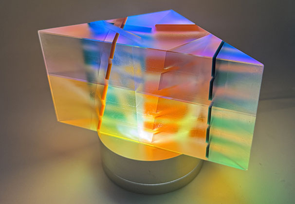 <i>Photonics V</i>; 3.75 x 7 x 3.5 inches; cold worked glass