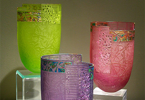 <i>Glass Wings</i>, 2010; cast glass, gold; 7 x 4 inches each 