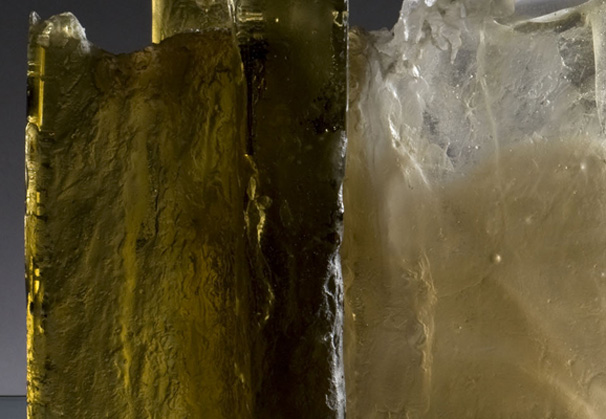 <i>Stile</i>, 2010; cast glass, lost ice process; 11 x 11.5 x 4.75 inches