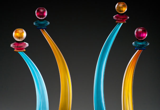 <i>Candleholders</i>, 2012; 24 inches; blown glass