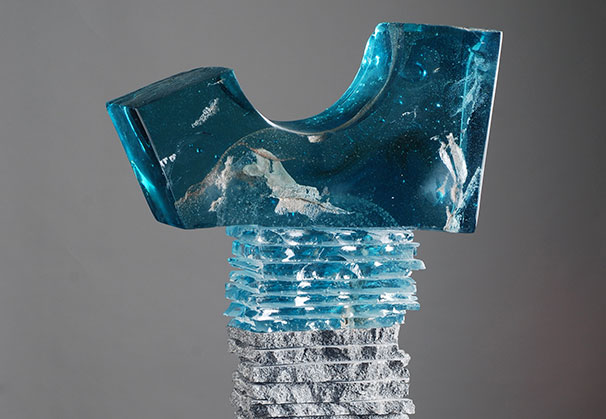 <i>Clarity</i>; 36 x 14 x 4 inches; cast glass and granite