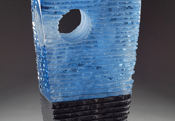 <i>Solo Standing</i>; 30 x 12 x 4 inches; cast glass and granite
