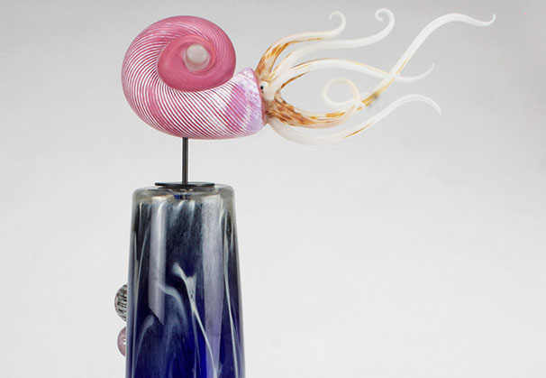 <i>Dynamism</i>, 2016; 28 x 8 x 5 inches; collaboration with Jason Chakravarty; blown, cast, and flameworked glass