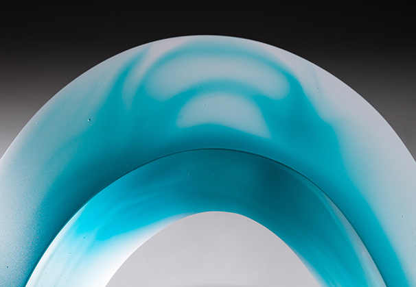 <i>Vortex VI</i>, 2023; 28 x 30 x 28 centimeters; cast glass, ground and hand-finished. Photo by Chris Blade.