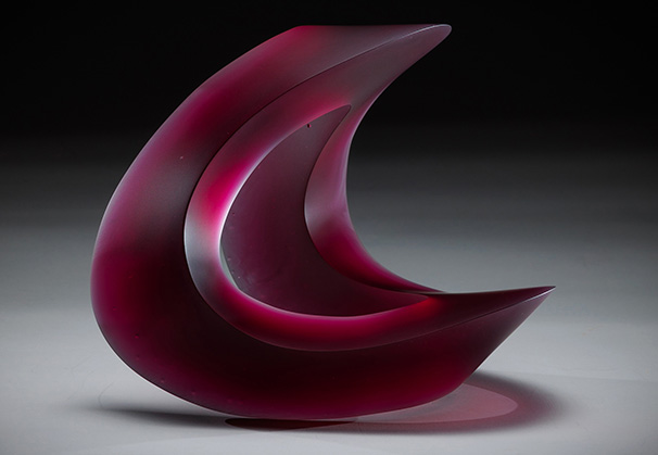 <i>Vortex VII</i>, 2023; 28 x 30 x 28 centimeters; cast glass, ground and hand-finished. Photo by Chris Blade.
