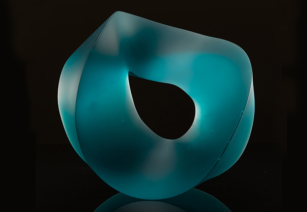 <i>Ephyra</i>, 2023; 30 x 31 x 27 centimeters; cast glass, ground and hand-finished. Photo by Chris Blade.