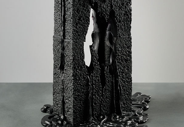 <i>Home 4</i>,  2024; 15 × 7.1 × 5.9 inches; lead crystal glass