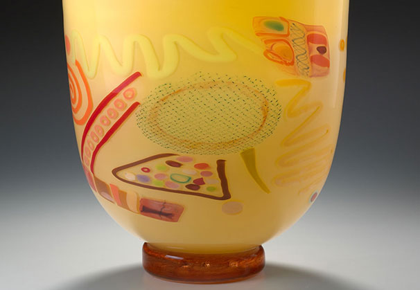 <i>Yellow!</i>; 13 inches tall; glass