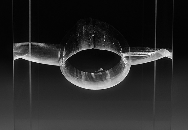<i>Glide</i>, 2023; 10.2 x 6.1 x 7 inches; cast glass, polished