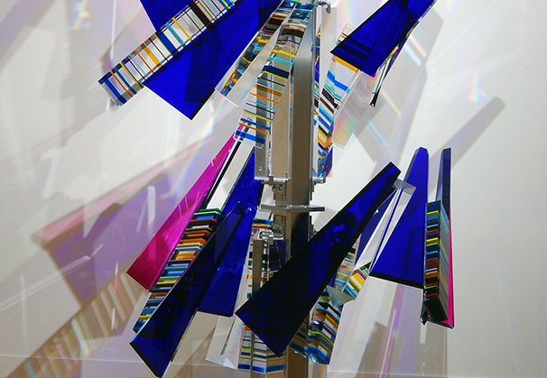 <i>Objective to Subjective</i>, 2010; 126h inches; fused, optical glass