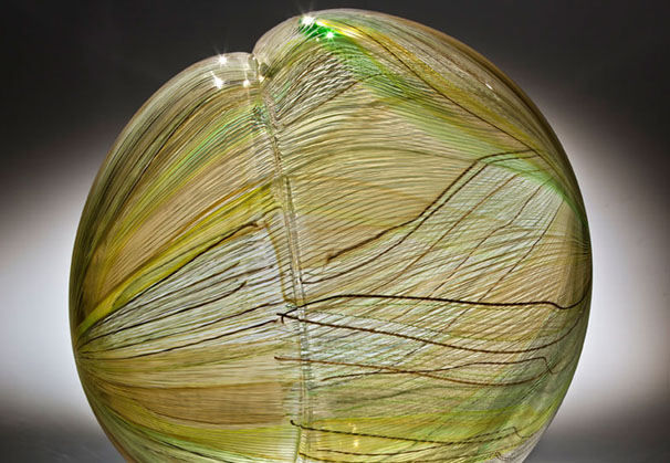 <i>Pale Green Seed</i>, 2012; 16 x 15 x 7 inches; blown glass. Photo by Russell Johnson
