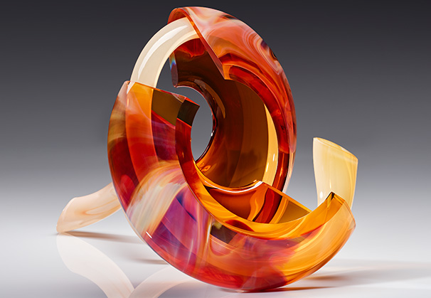 <i>Fractured Time #4</i>, 2023; 10.5 x 16 x 11 inches; blown glass