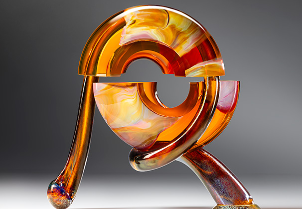 <i>Mobius Conjunction</i>, 2021; 16 x 7 x 15 inches; blown glass