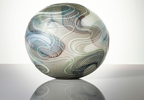 <i>Cascade Series I</i>, 2026; 290 x 300 x 120 millimeters; blown and carved glass. Photo Isobel Markus-Dunworth