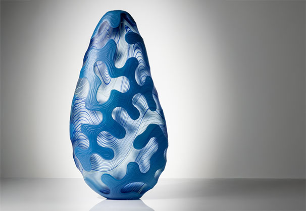 <i>Glimmer Series II</i>, 2026; 580 x 300 x 150 millimeters; blown and carved glass. Photo Isobel Markus-Dunworth