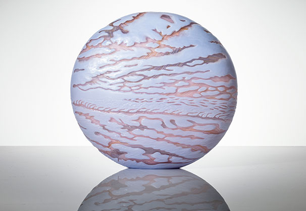 <i>Rise Series I</i>, 2026; 290 x 270 x 100 millimeters; blown and carved glass. Photo Isobel Markus-Dunworth