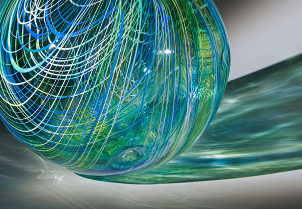 <i>Mediterranean Orb</i>, 2012; 16.5 x 16.5 x 16.5 inches; blown glass. Photo by Russell Johnson