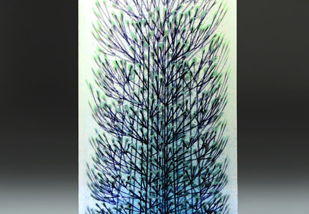<i>Awaiting Spring #4</i>, 2013; 23 x 11 x 3.5 inches; fused/cast glass