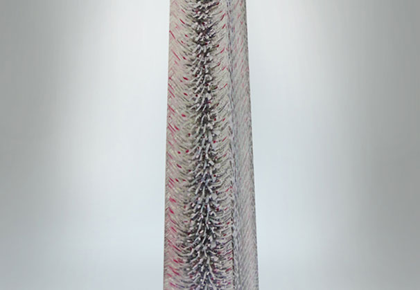 <i>Awaiting Spring Obelisk</i>, 2013; 21 x 3 x 3 inches; fused/cast glass