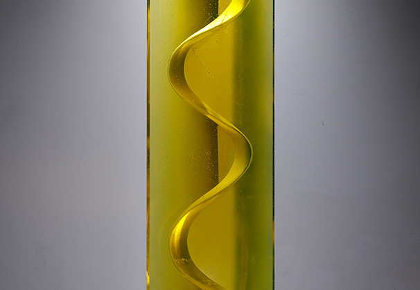 <i>Yellow Stem</i>; 55 x 12 x 7 inches; cast glass