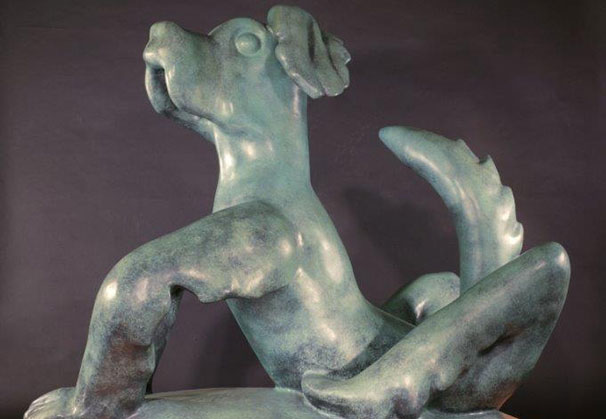 <i>Dog</i>; 56 x 68 x 33 inches; bronze