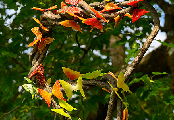 <i>Kaleidoscope</i>, 2024; 50 x 25 x 20 inches; pate de verre and bronze