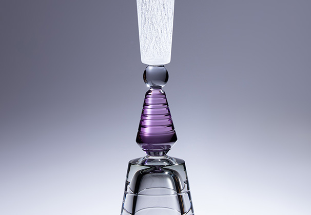 <i>Range</i>, 2021; 33.75 x 7 x 7 inches; blown and solid hot assembled glass
