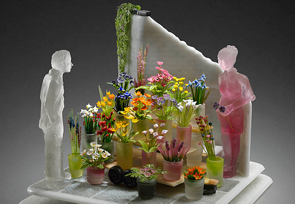 <i>Blooms</i>, 2006; 10.5 x 12 x 12 inches; kiln-worked glass, cast, and lampworked glass
