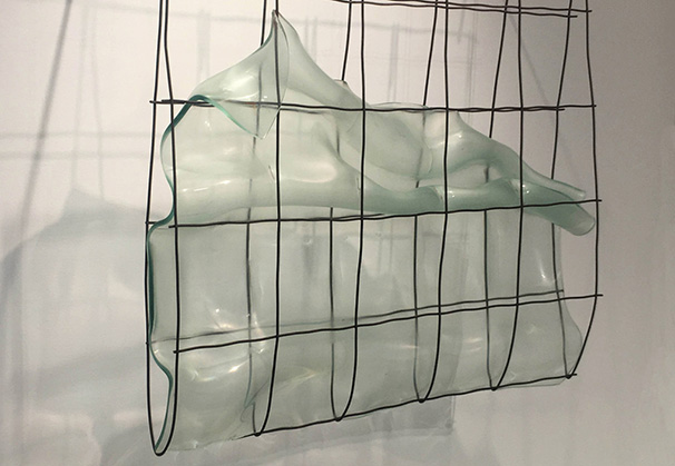 <i>Clear Wave</i>, 1990s; 30 x 30 x 10 inches; slumped glass and metal