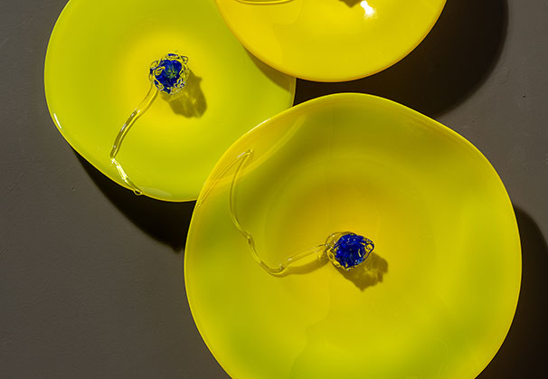 <i>We Are Ukrainian</i> detail, 2026; 14 x 9 feet; Blown glass; photo by Richard Kelly