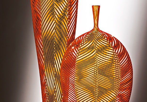 Yellow in Red Leaf, 2016; 46 x 9 x 2.5 inches; blown glass
Yellow in Red Leaf, 2016; 27 x 13 x 2.5 inches; blown glass