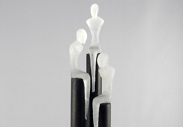 </>Industrial Asceticism 3.2</i>, 2023; 24 x 8 x 8 inches; blown glass & steel