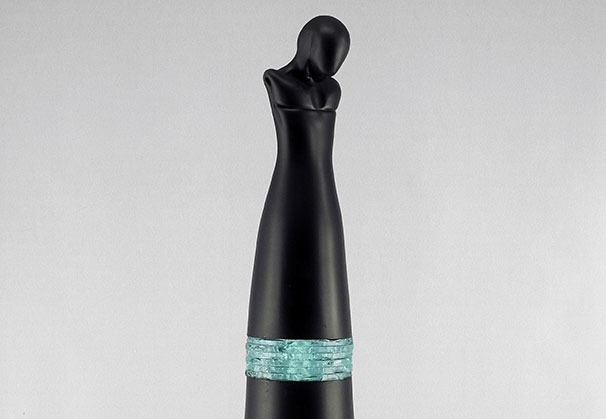 </>Shatter</i>, 2024; 30 x 6 x 6 inches, ; blown glass & sheet glass